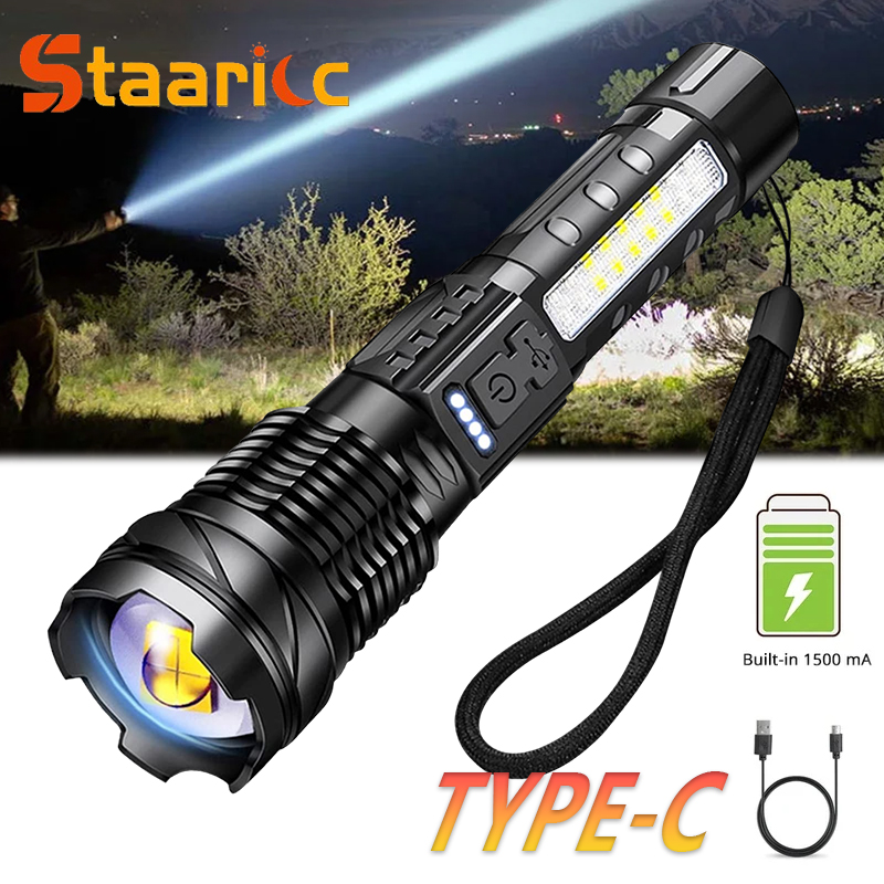 Fishing Light - Mocna latarka LED XHP50, wodoodporna, zasilana