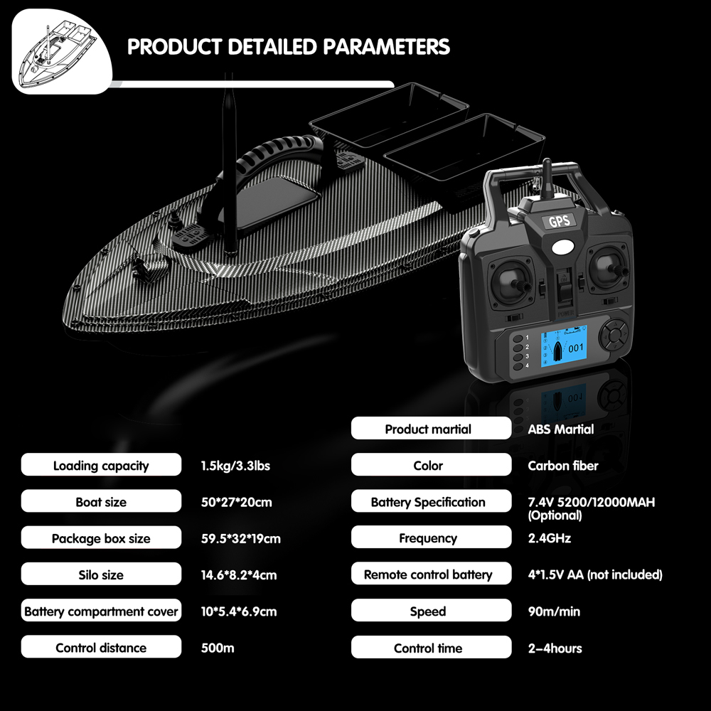 V070 12000 mAh/5200 mAh RC łód – Fishing Gps recenzja i cena